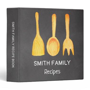 Black Rustic Family Recipe Cookbook 3 Ring Binder