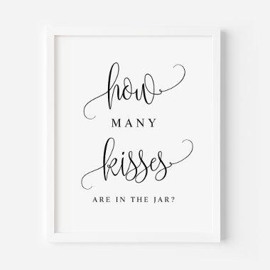 Black Script How Many Kisses Are In The Jar Poster