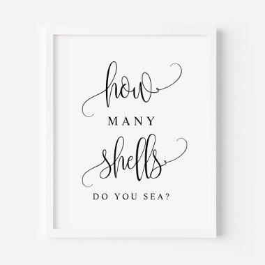 Black Script How Many Shells Do You Sea Game Poster