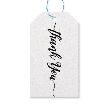 Black Script Type White Thank You Party Modern Gift Tags