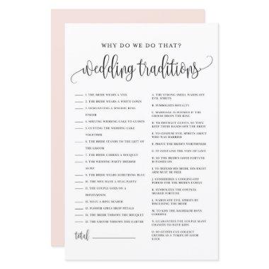 Black Script Wedding Traditions Bridal Shower Game