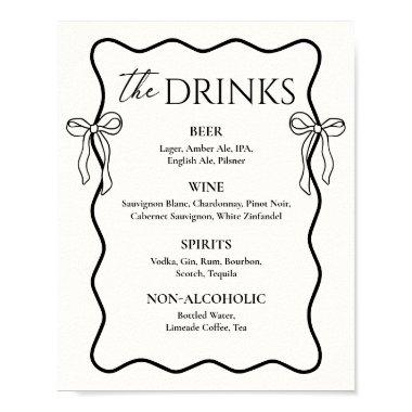 Black Shes Tying the knot  Bar Menu Poster