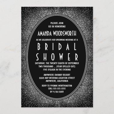 Black & Silver Art Deco Bridal Shower Invitations
