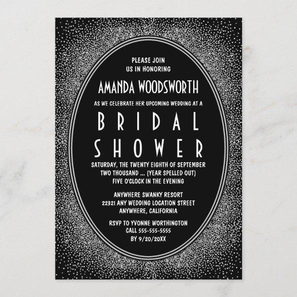 Black & Silver Art Deco Bridal Shower Invitations