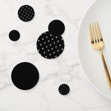 Black & Silver Foil Polka Dots Birthday Party Confetti