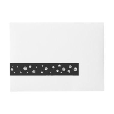 Black Silver Glitter Dots  Wrap Around Labels