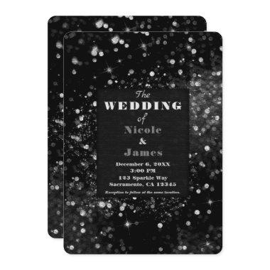 Black & Silver Sparkling Lights Glam Wedding