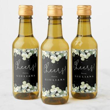 Black Snowberry+Eucalyptus Bachelorette Mini Wine Label