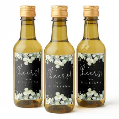 Black Snowberry+Eucalyptus Bachelorette Mini Wine Label