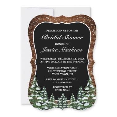 Black Snowy Wood & Forest Pine