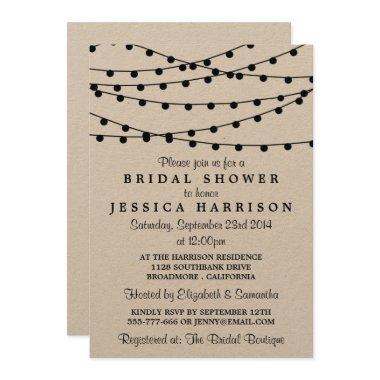 Black String Lights On Rustic Kraft