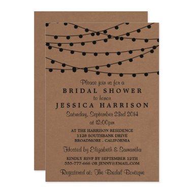 Black String Lights On Rustic Kraft