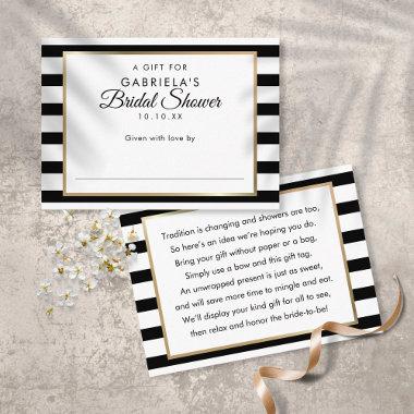 Black Stripe Bridal Shower Display Invitations and Tag