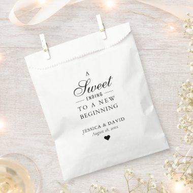 Black Sweet Ending New Beginning Wedding Favor Bag