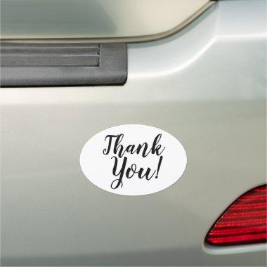 Black Thank You Script Typography Car Magnet