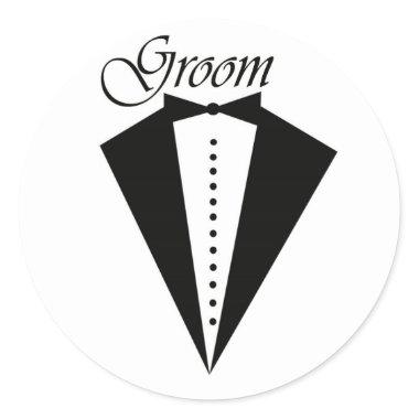 Black tuxedo groom sticker