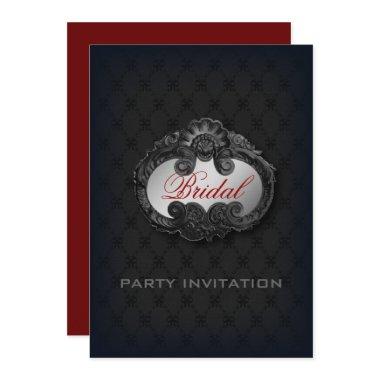 Black Victorian Gothic Vampire bridal shower Invitations