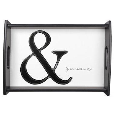 Black & White Ampersand Modern Chic Personalized Serving Tray