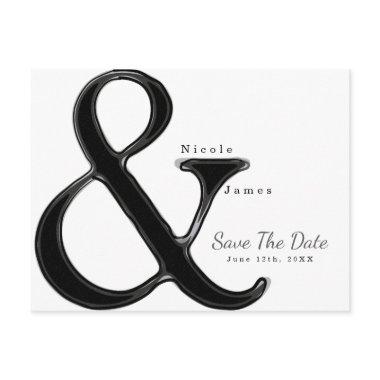 Black & White Ampersand Wedding Save the Date Announcement Post