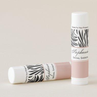 Black, White and Dusty Rose Zebra Print Bridal Lip Balm