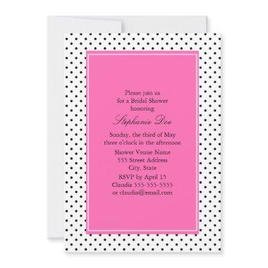 Black, White and Hot Pink Polka Dot Bridal Shower Invitations