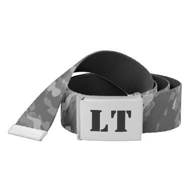 Black & white army camo camouflage custom monogram belt
