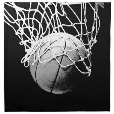 Black & White Basketball Napkin