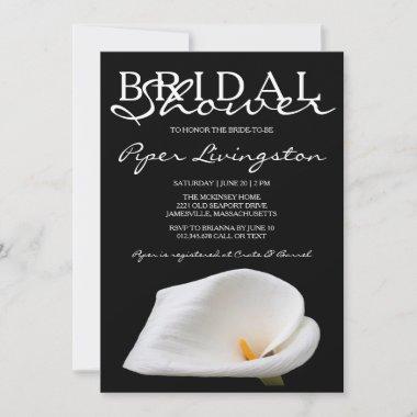 Black & White Calla Lily Bridal Shower Invitations