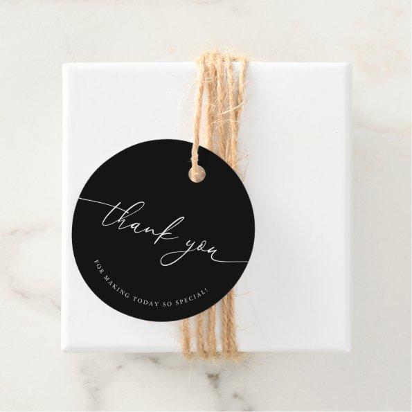 Black & White Calligraphy Bridal Shower Thank You Favor Tags
