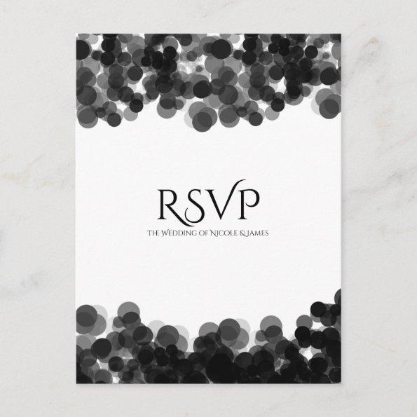 Black & White Caviar Dots Modern Wedding RSVP Invitation PostInvitations