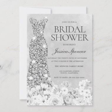 Black & White Classic Dress Vintage Bridal Shower Invitations
