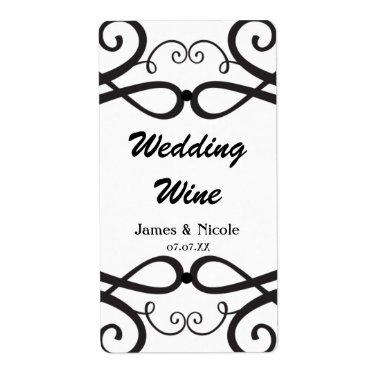 Black & White Classic Vintage Chic Wine Label