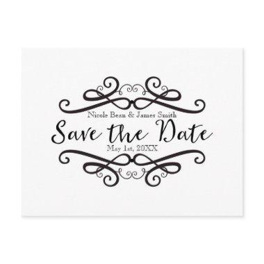 Black & White Classic Vintage Save the Date Announcement Post