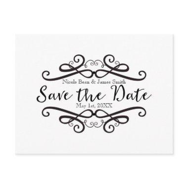 Black & White Classic Vintage Save the Date Announcement PostInvitations