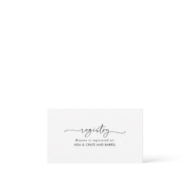 Black White Classic Wedding Gift Registry Enclosure
