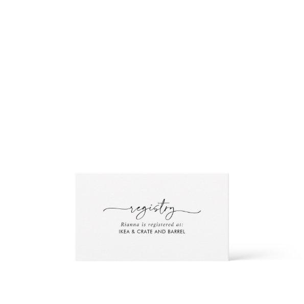 Black White Classic Wedding Gift Registry Enclosure