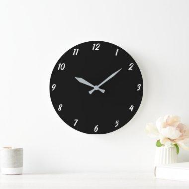 Black White Classy Elegant Custom Color Gift Large Clock