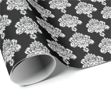 Black | White Damask Wrapping Paper