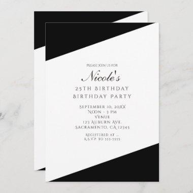 Black & White Elegant Chic Party Invitations