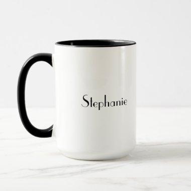 Black White Elegant Custom Name Mother's Day Gift Mug