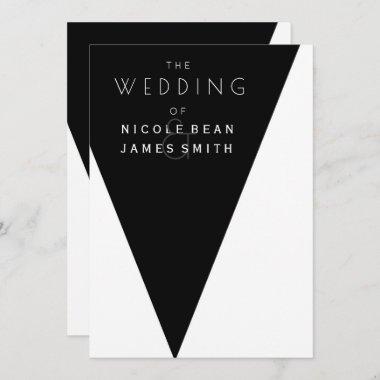 Black & White Elegant Modern Wedding Event Invitations
