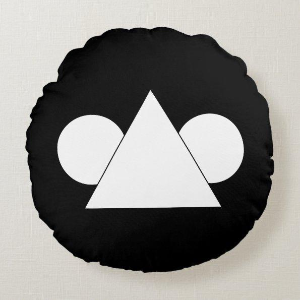 Black White Eyes Funny Cute Face Modern 2023 Round Pillow