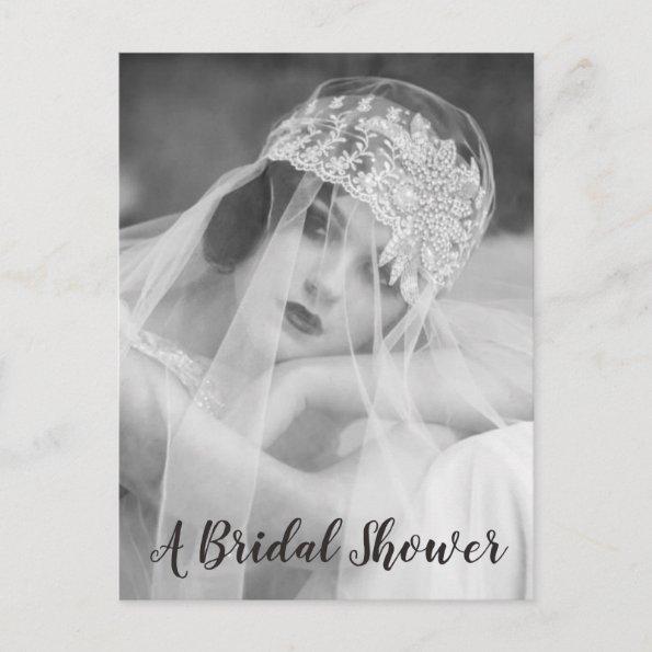 Black & White Flapper Style Bridal Shower Invite