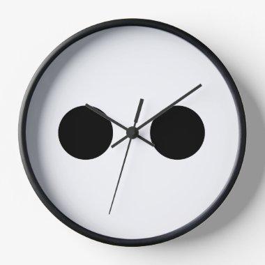 Black White Funny Cute Face Eyes Stylish Gift Clock