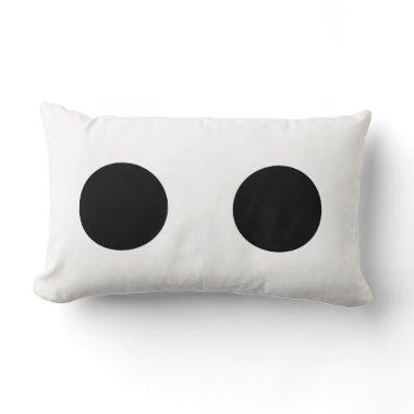 Black White Funny Cute Face Eyes Stylish Gift Lumbar Pillow