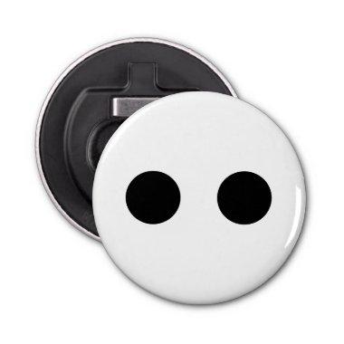 Black White Funny Cute Face Eyes Stylish Trendy Bottle Opener