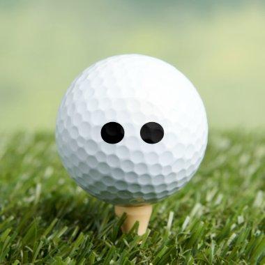Black White Funny Cute Face Eyes Stylish Trendy Golf Balls