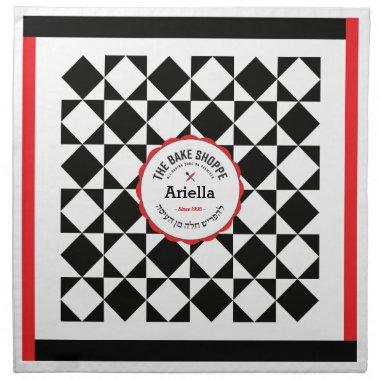 Black&White Geometrics Challah Dough Cover Cloth Napkin