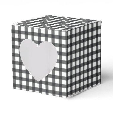 Black White Gingham Check 2" Favor Boxes