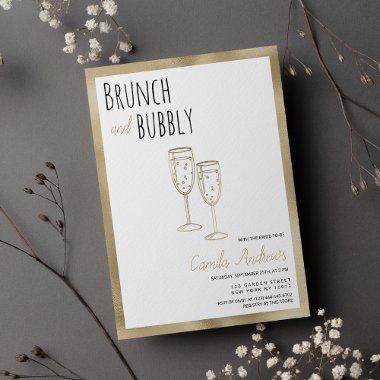 Black White Gold Brunch And Bubbly